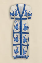 Load image into Gallery viewer, Portrait Dress in Azure Collage by Zoe Kratzmann
