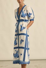 Load image into Gallery viewer, Portrait Dress in Azure Collage by Zoe Kratzmann
