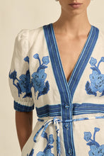 Load image into Gallery viewer, Portrait Dress in Azure Collage by Zoe Kratzmann
