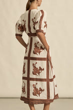 Load image into Gallery viewer, Portrait Dress in Coffee Collage by Zoe Kratzmann
