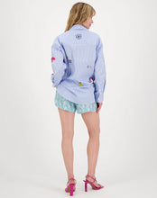 Load image into Gallery viewer, Madison Blue Striped Oversized Embroidered Shirt
