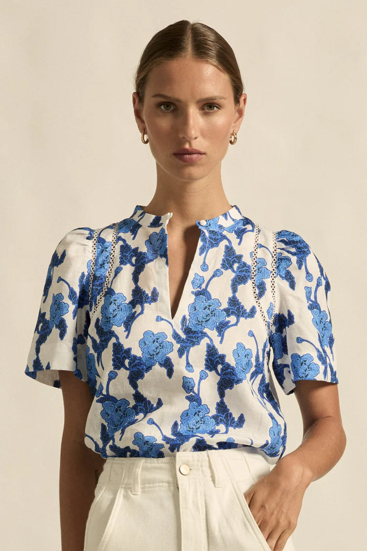 Recollect Top in Azure Bouquet by Zoe Kratzmann