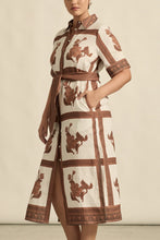 Load image into Gallery viewer, Roam Dress in Coffee Collage by Zoe Kratzmann
