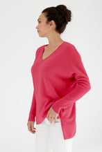 Load image into Gallery viewer, Boyfriend V-Neck Sweater in Watermelon by Mia Fratino
