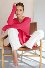 Load image into Gallery viewer, Boyfriend V-Neck Sweater in Watermelon by Mia Fratino
