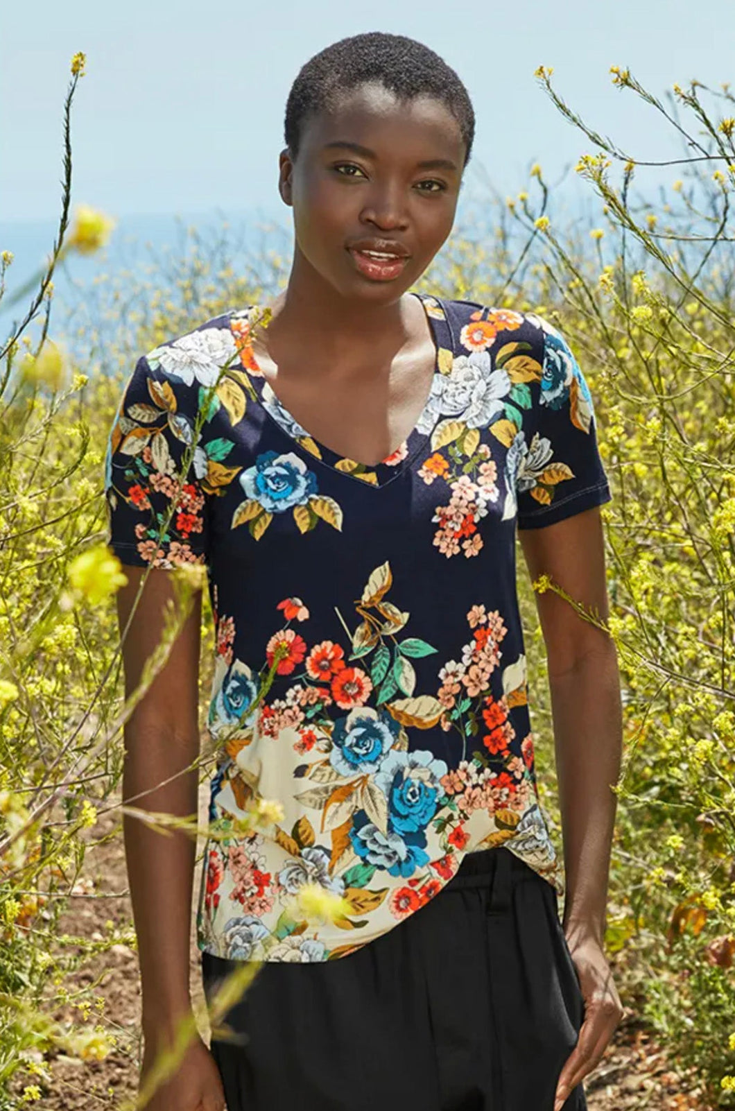 V- Neck Tee by Johnny Was