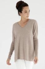 Load image into Gallery viewer, Boyfriend V-Neck Sweater in Barley by Mia Fratino
