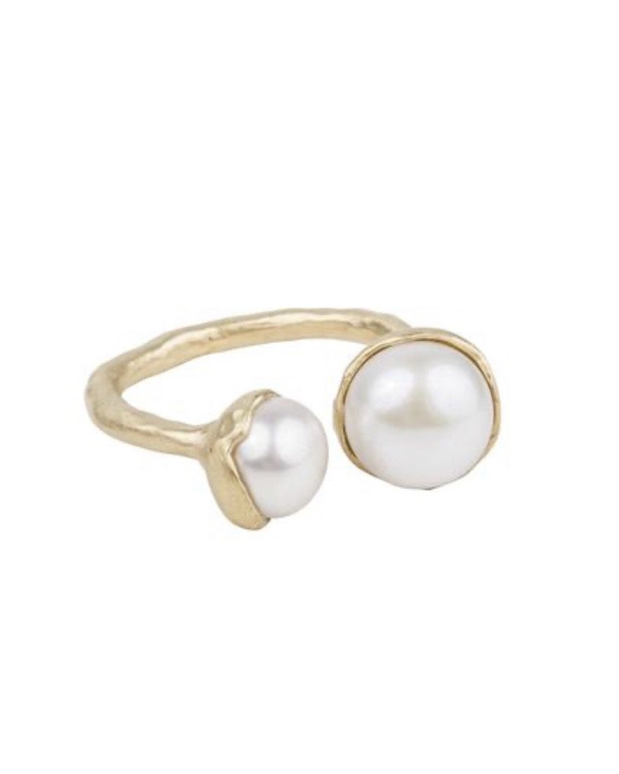 Double Pearl Ring - Gold by Fairley