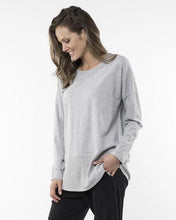 Load image into Gallery viewer, Fundamental Long Sleeve Rib Grey Marle Tee by Elm
