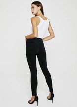 Load image into Gallery viewer, Farrah Skinny Velvet Jeans in Black by AG
