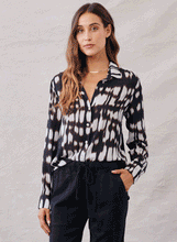 Load image into Gallery viewer, Flowy Button Down Shirt in Blurred Ikat by Bella Dahl
