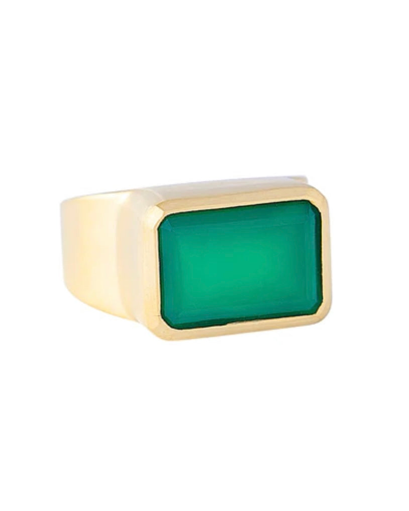 Green Agate Cocktail Ring by Fairley