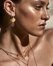 Load image into Gallery viewer, Gold Ruby Sunrise Hooks by Fairley
