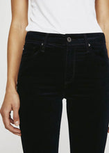 Load image into Gallery viewer, Farrah Skinny Velvet Jeans in Black by AG
