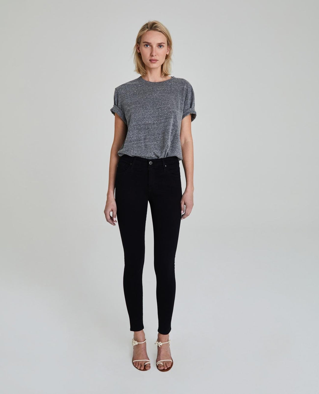 The Farrah Skinny Ankle by AG in Super Black