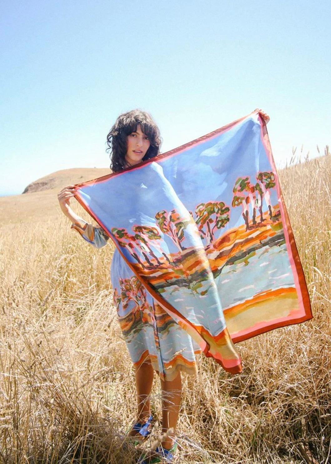 River Landscape Silk Scarf by Nancybird