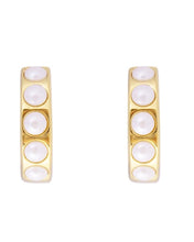 Load image into Gallery viewer, Crystal Pearl Midi Hoops by Fairley

