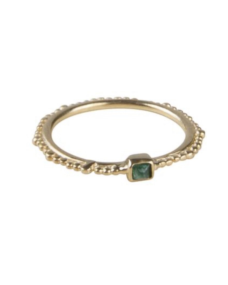 Emerald Crown Stacker Ring by Fairley