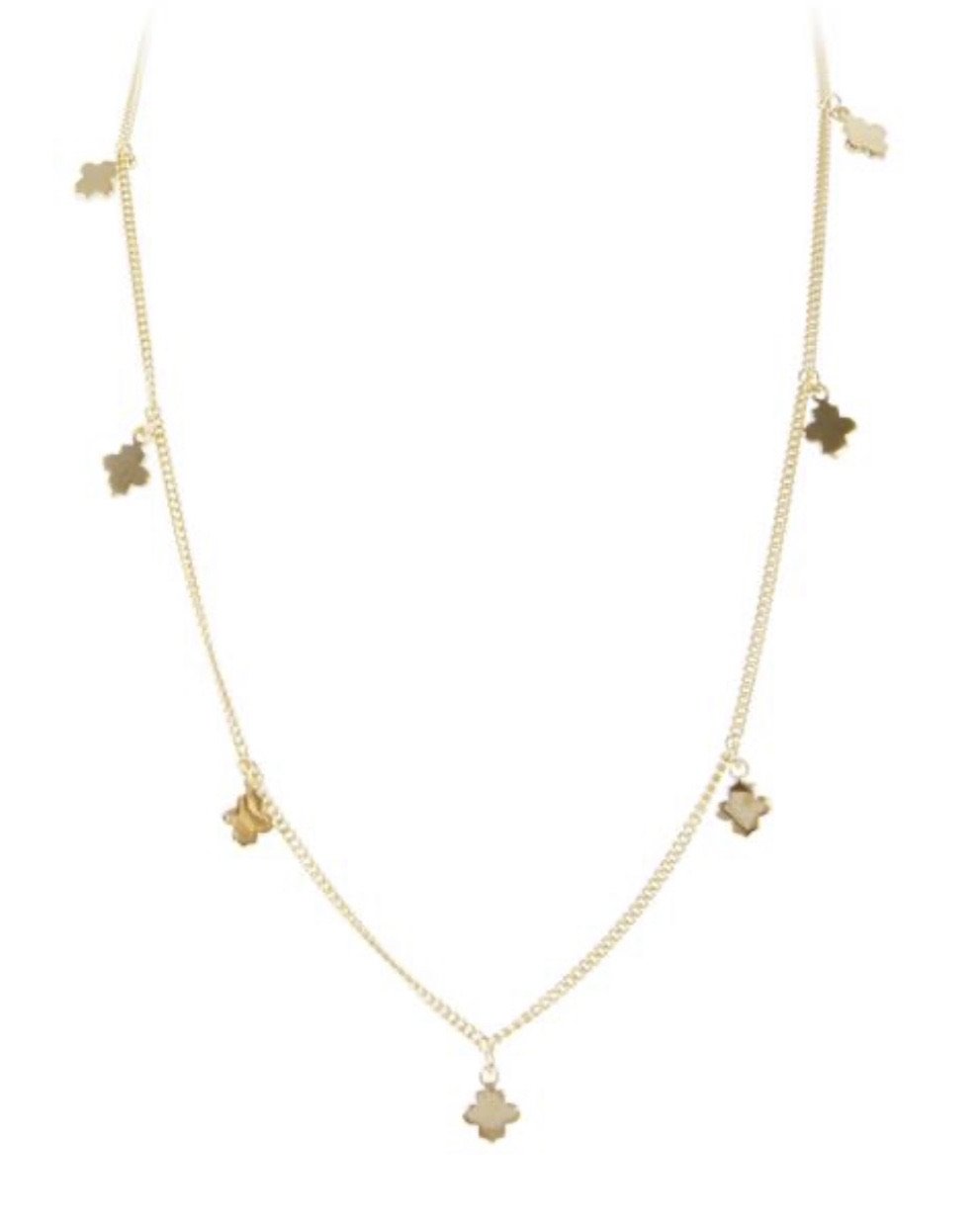 Gold Clover Charm Necklace by Fairley