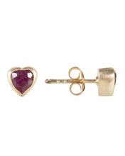 Load image into Gallery viewer, Ruby Heart Studs by Fairley
