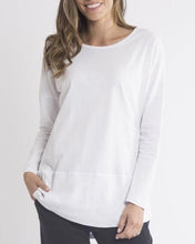 Load image into Gallery viewer, White Rib Long Sleeve Tee by Elm
