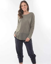 Load image into Gallery viewer, Fundamental Long Sleeve Rib Khaki Tee by Elm
