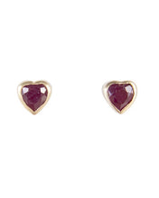 Load image into Gallery viewer, Ruby Heart Studs by Fairley
